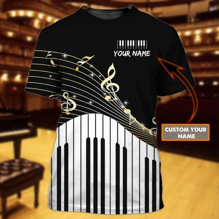 Customized 3D All Over Print Piano T Shirt Men Women Piano Gifts Piano Team Uniform