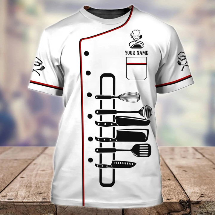 Personalized Funny White Chef Shirt, Relax The Awesome Chef Is Here, Master Chef T Shirts