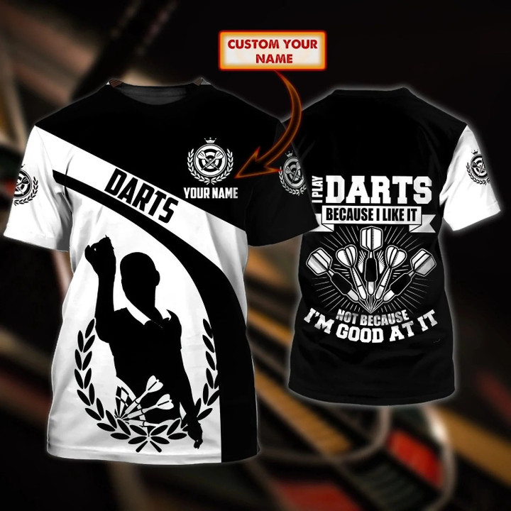 Customized 3D Full Printed I Play Dart Shirt For Dart Player, I Love Dart Shirts, Present For Dart Lover