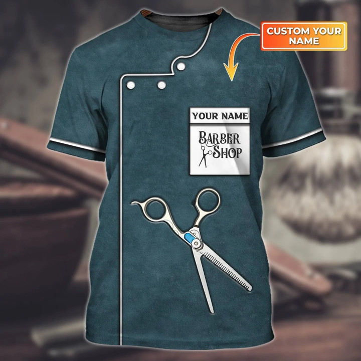 Custom With Name 3D T Shirt For A Barber, Present To Barber Men, Barber Friend Gifts, New Barber Gifts