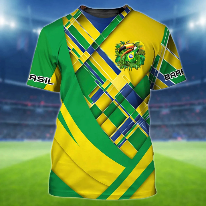 3D T Shirt For Brasil Soccer Fan, Brazil WC 2022 Shirts Men Women, Support Brazil Football Shirt