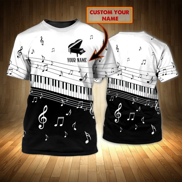 Customized 3D Full Printed Piano T Shirt, Men'S Shirt With Piano, Present To Piano Lovers, Piano Tee Shirt