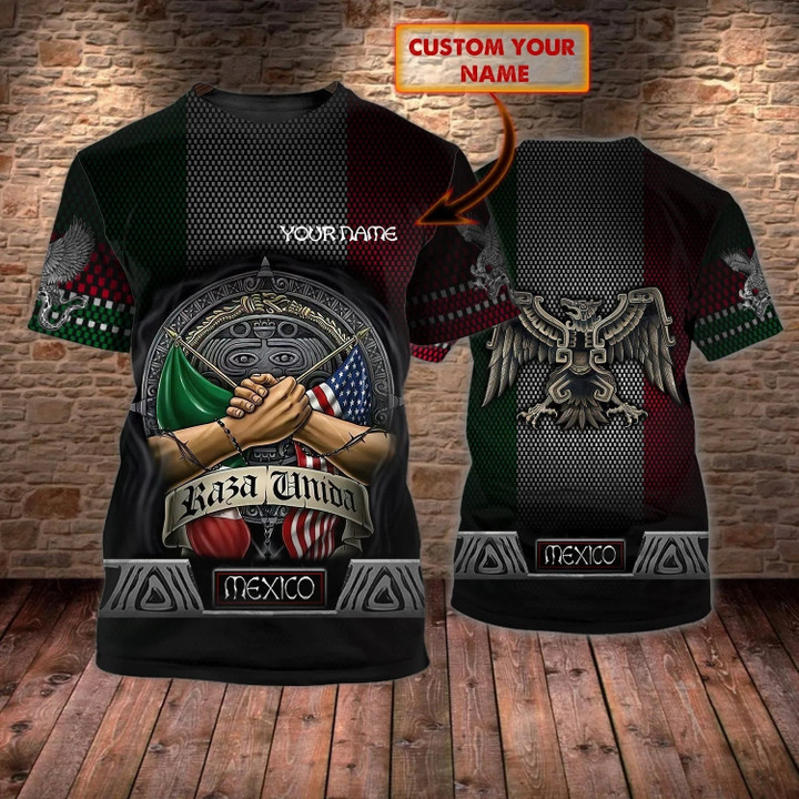 Custom Name 3D Mexico Shirt, Men's Mexican Shirts, Women Mexico Shirt