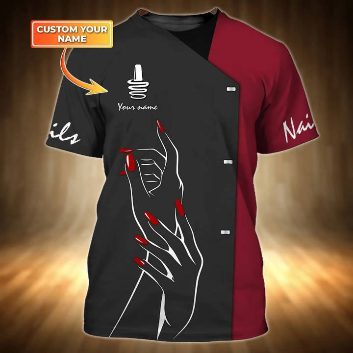 Customized 3D All Over Printed T Shirt For Nail Technicians, Nail Shirts, Women Nail Gifts