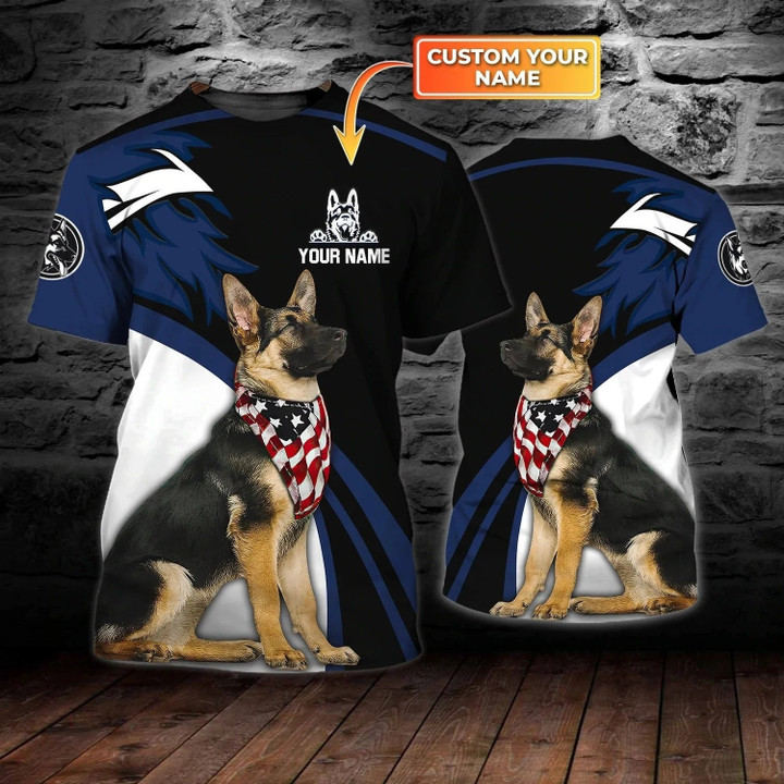 Customized 3D Full Printed German Shepherd Tshirt, Unisex Dog Tshirt, Dog In Shirt, Gift For Shepherd Lovers
