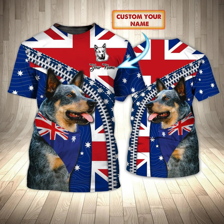 3D Shirt - Personalized Name 3D Tshirt Australian Heeler