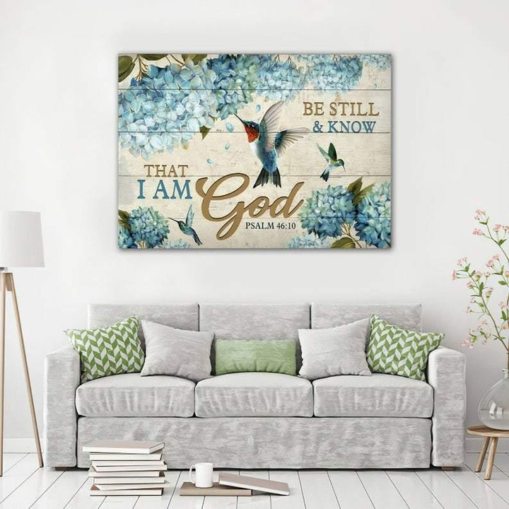 Hummingbird Be Still And Know That I Am God Canvas Psalm 46 10 Bible Verse Wall Art Christian Gifts Jesus Wall Art