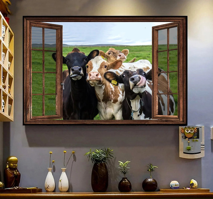 Cow Wall Art, Gift for Farmers, Cow Lovers, Chicken Lovers