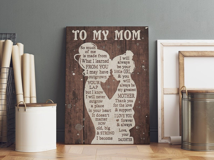 To My Mom Canvas Wall Art, Mother's Day Gift From Kids Daughters Sons, Home Wall Decoration