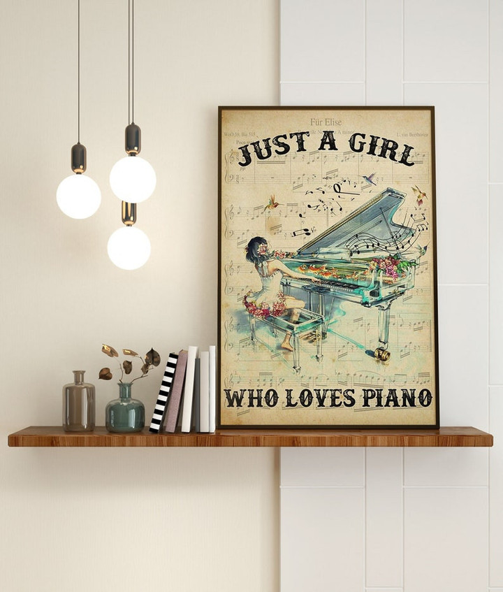 Piano Lover Canvas Wall Art, Valentine Birthday gift For Girl Women Who Loves Piano, Home Room Decoration