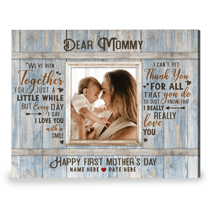 First Mother's Day Canvas Wall Art, Mother's Day Gift, From Kids Sons Daughter, Home Wall Decoration