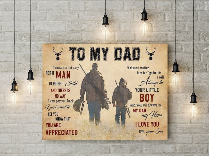 To My Dad Canvas, Dad Gift Ideas, Happy Father's Day, Father's Day Canvas, Dad Gift From Son, Dad And Son
