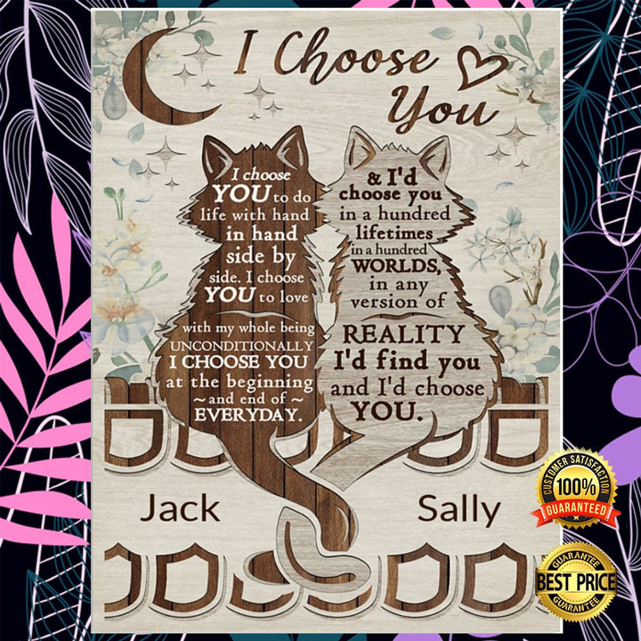 Personalized Custom Names Cat Couple canvas Wall art, Valentine's Day Birthday Engagement Anniversary Gifts For Wife Husband Lover Couple Him her.