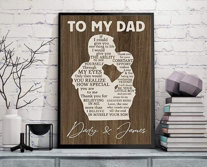 Personalized To My Dad Canvas, If I Could Give You One Thing in Life, Gift For Dad From Son, Father Son Wall Art, Birthday Gift