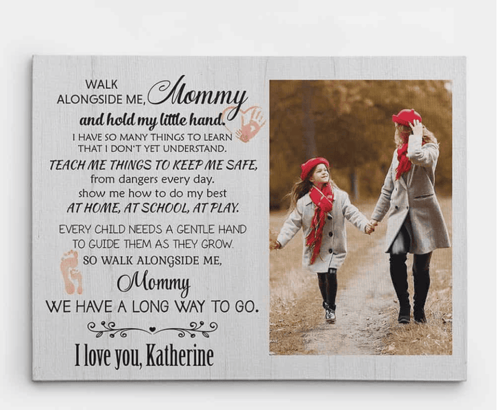 Custom Image Gift For Mom Canvas Wall Art, Mother's Day Gift, From Daughters Sons, Home Wall Art Decoration