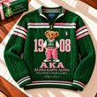 Premium Varsity Cable-Knit Quarter-Zip Sweater ALK YPT AKA 3010262