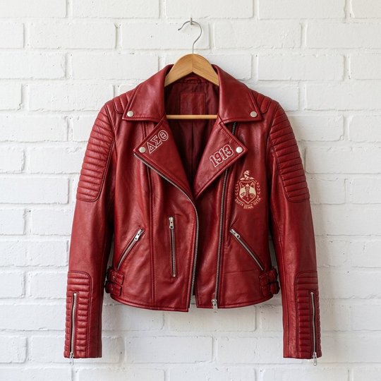 Women's Leather Biker Jacket TLQ HTT DST 19102617