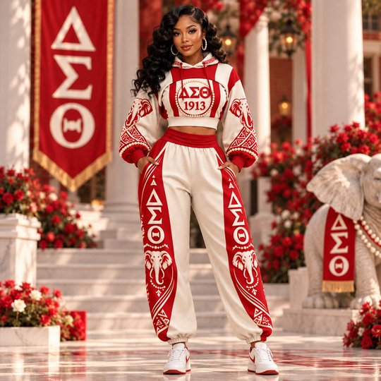 Premium Women's Baroque Cropped Hoodie & Balloon Jogger Pants Set HCT APT DST 2710267