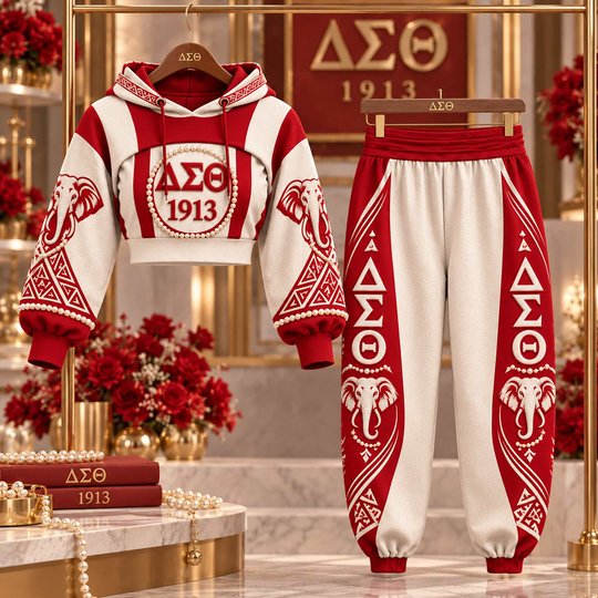 Premium Women's Baroque Cropped Hoodie & Balloon Jogger Pants Set HCT APT DST 2710267
