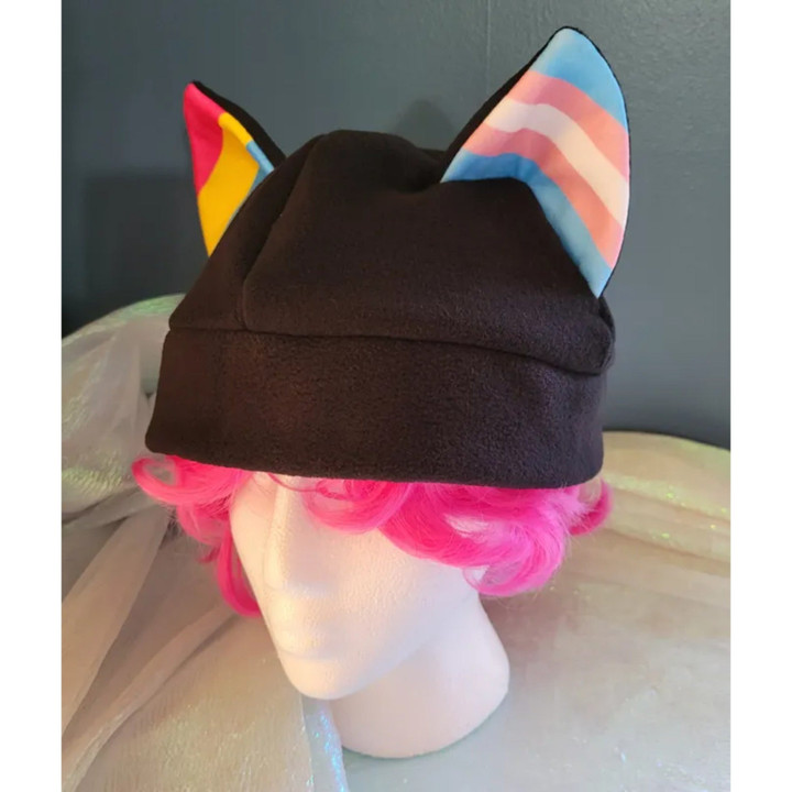 Full-size Mix and Match Cat Ear Fleece Pride Hat - More Flags In Listing