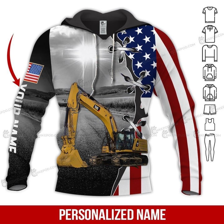 Personalized Name Operator Excavator 3D All Over Printed Clothes HE51
