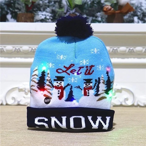 LED Light Knitted Wool Hat