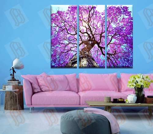 Purple Tree Canvas, Nature Landscape Canvas, Poster Art Print, Purple Tree Nature Art, Tree Wall Art, Modern Wall Art, Tree Landscape Art