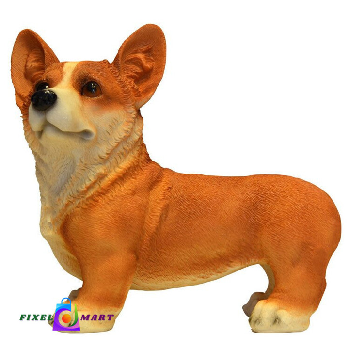 Resin Corgi Dog Figurines Modern Decoration Lucky Resin Craft Corgi Standing Polyresin Home and Garden Decoration