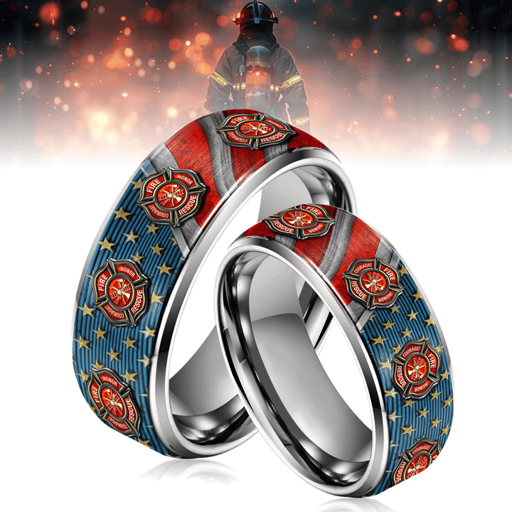 FRFT Silver Tungsten Couples Rings TTVA