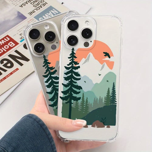 Painted Mountain and Forest Scenery Phone Case