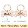 Personalized dog collar address ID tags with medal featuring engraved name