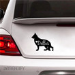 Customizable German Shepherd decal featuring a personalized dog name vinyl sticker