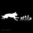 German Shepherd Family Car Stickers, measuring 17.8*5CM, featuring a creative vinyl decal design for car styling
