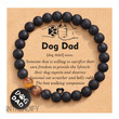 The DAVINI Natural Stone Dog Mom and DOG DAD Charm Bracelets feature Tiger Eye Stone and stainless steel circle plates for engraving