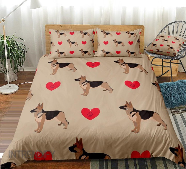 3-Piece German Shepherd Dog Duvet Cover Set