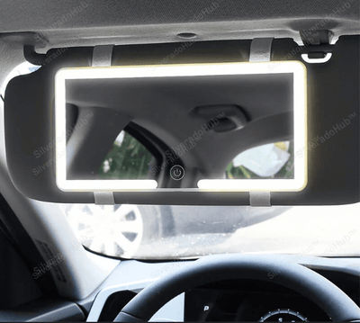 Clip-on LED visor mirror