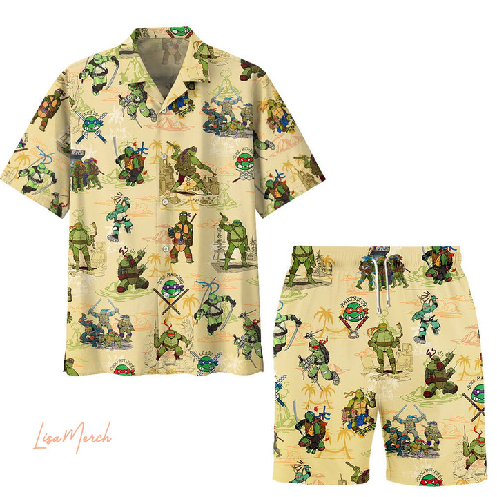 PREMIUM TMNT HAWAIIAN SHIRT AND SHORTS SET TL