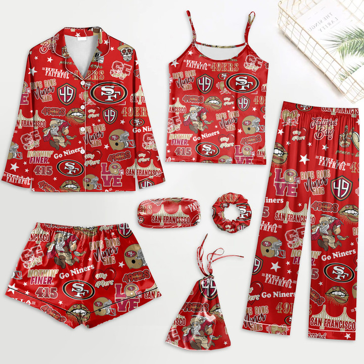 SF49 Women's 7 Pieces Sleepwear Pajamas Set TL