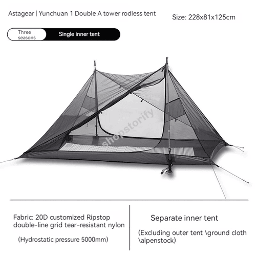 ASTA GEAR Yun Chuan double-sided silicon-coated double A pyramid 15D nylon rodless camping hiking outdoor ultralight tent