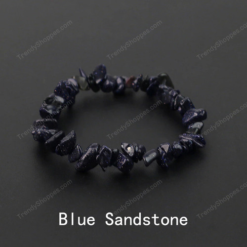 Natural Crystal Gemstone Irregular Energy Stone Bracelet Beads Chips Jewelry Amethys Aquamarine Rose Quartz Bracelets for Women