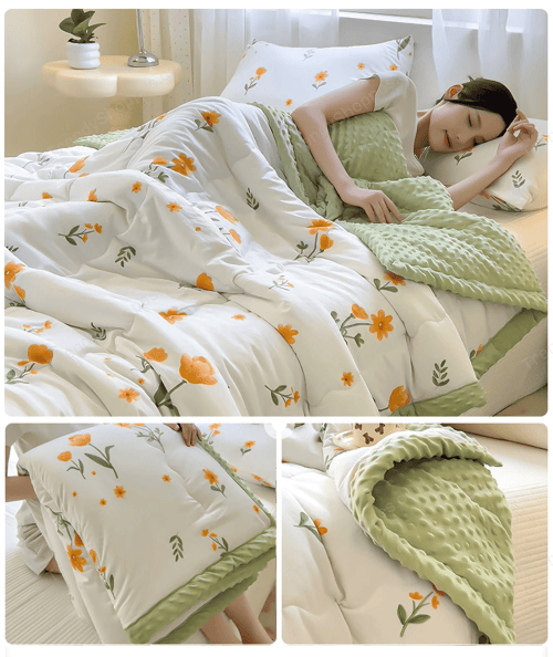 YanYangTian Warm Autumn Winter Pea Fleece Blanket Plaid Thickened Sleep Cover Cartoon Bedding cover Bedspread on the bed