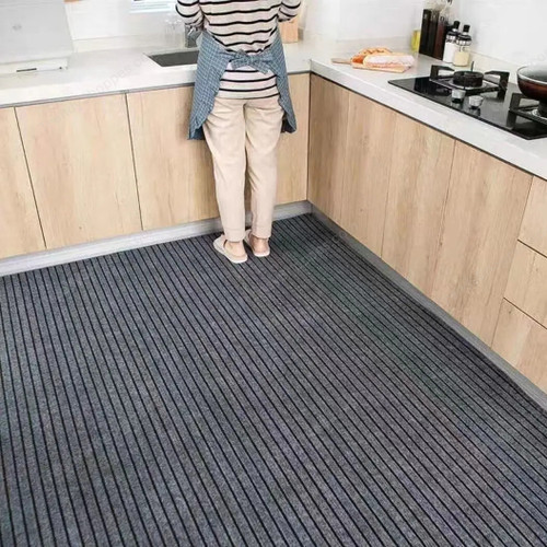 DIY Washable Non-slip Kitchen Mat Doormat Long Corridor Carpet Bathroom Hallway Entrance Solid Color Stripe Kitchen Rug