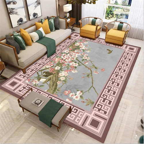 Chinese Style Living Room Carpet Coffee Table Floor Mat Chinese Style Study Bedroom Bedside Home Decoration Non-slip Floor Mat