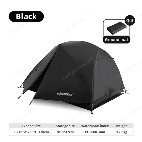 PACOONE Ultralight 20D Nylon Camping Tent Portable Backpacking Cycling Tent Waterproof Outdoor Hiking Travel Tent Beach Tent