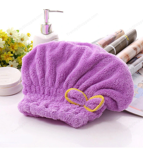 Women Hair Cap Microfibre Quick Hair Drying Bath Spa Bowknot Cap Wrap Towel Hat for Bath Bathroom AccessoriesShower Cap