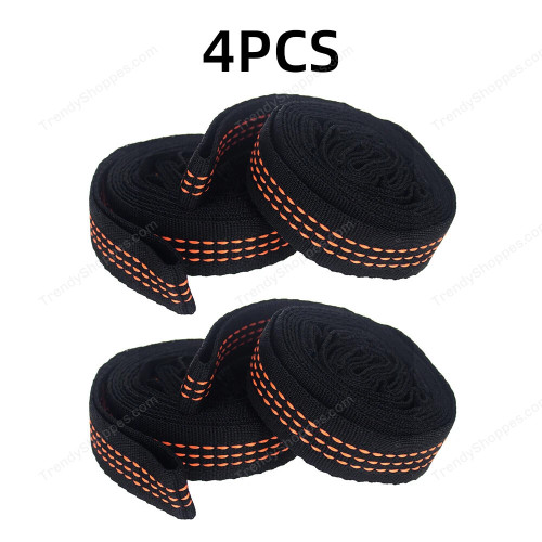 2/4Pcs Hammock Straps Special Reinforced Polyester Straps 5 Ring High Load-Bearing Barbed Black Outdoor Camping Hammock Straps