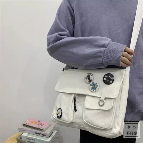 Xierya Women Canvas Messenger Bag Youth Ladies Fashion Shoulder Bag Student Large Capacity Female Crossbody Bags Woman Packet