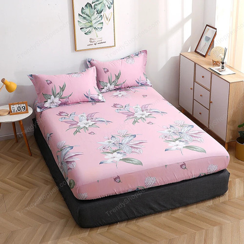 New Product 1pcs 100% Cotton Printing bed mattress set with four corners and elastic band sheets