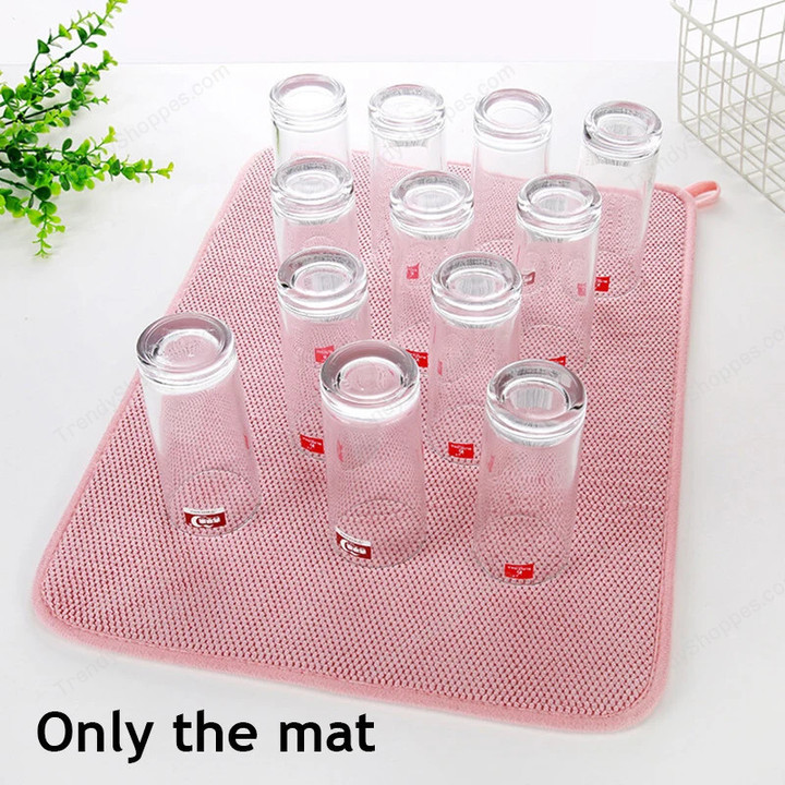 Dish Drying Mat In The Cabinet Drying Mats Microfiber Absorbent Table Placemat Non Slip Heat Resistant Drain Drying Pad