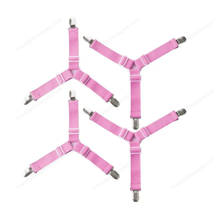 4pcs/set Elastic Bed Sheet Clips Adjustable Heavy Duty Grippers Straps Suspender Home Accessories Adjustable